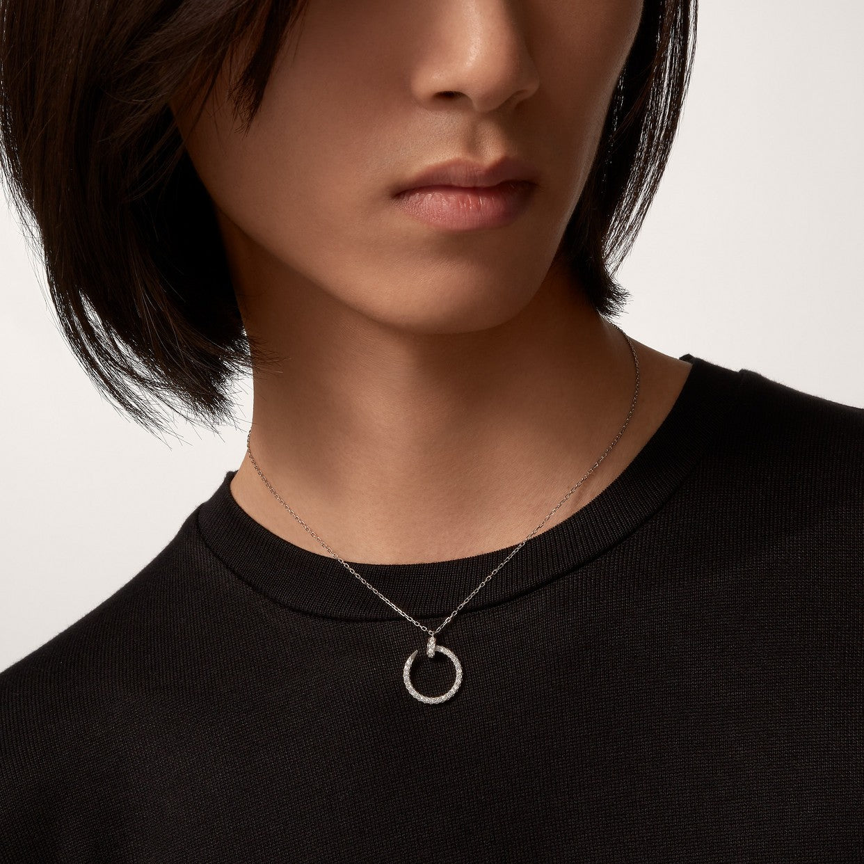 CARTIER JUSTE UN STUD FULL RHINESTONE-WHITE-GOLD NECKLACE