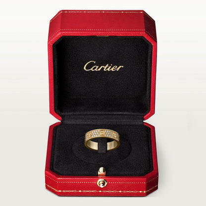 CARTIER LOVE PAVÉE GOLD RING