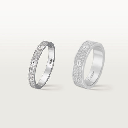 CARTIER LOVE SMALL PAVÉ WHITE GOLD RING