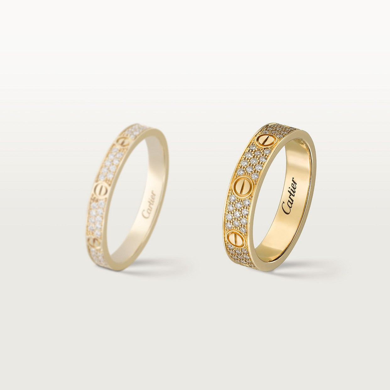 CARTIER LOVE PAVÉE GOLD RING