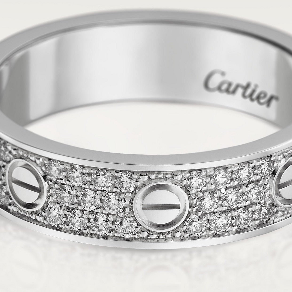 CARTIER LOVE PAVÉ WHITE GOLD RING