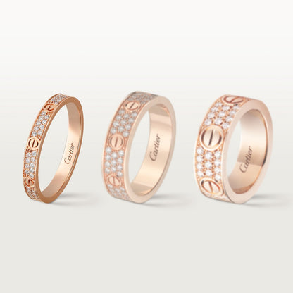 CARTIER LOVE SMALL PAVÉ ROSE GOLD RING