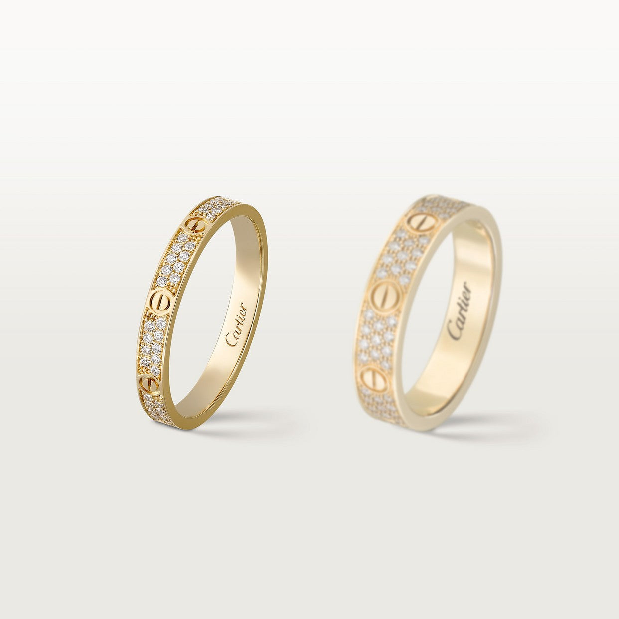 CARTIER SMALL PAVÉ GOLD RING