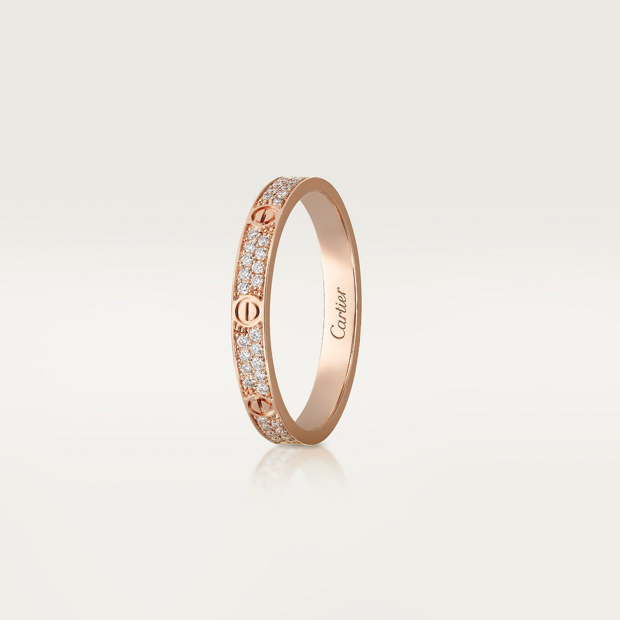 CARTIER LOVE SMALL PAVÉ ROSE GOLD RING