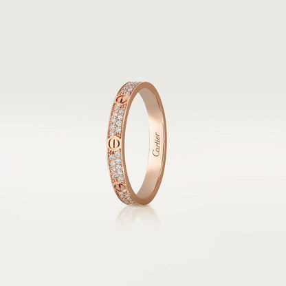 CARTIER LOVE SMALL PAVÉ ROSE GOLD RING