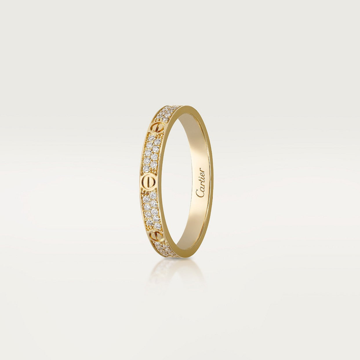CARTIER SMALL PAVÉ GOLD RING