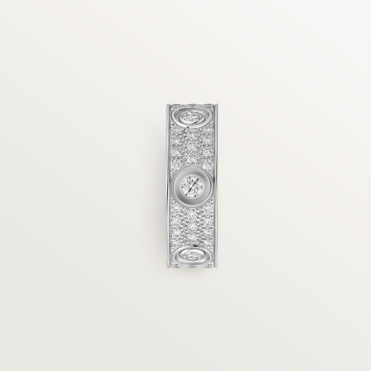 CARTIER LOVE CLASSIC MODEL PAVÉ RING WITH 6 WHITE GOLD DIAMONDS