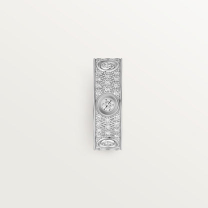 CARTIER LOVE CLASSIC MODEL PAVÉ RING WITH 6 WHITE GOLD DIAMONDS