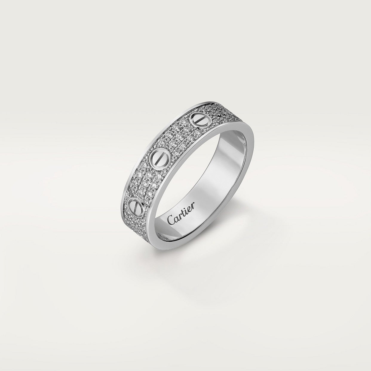 CARTIER LOVE PAVÉ WHITE GOLD RING