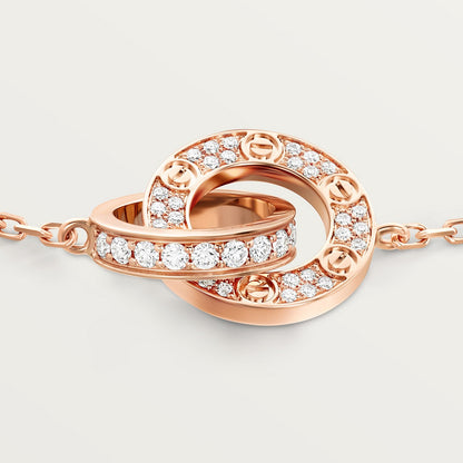 CARTIER LOVE SEMI PAVÉ-ROSE-GOLD CURB CHAIN